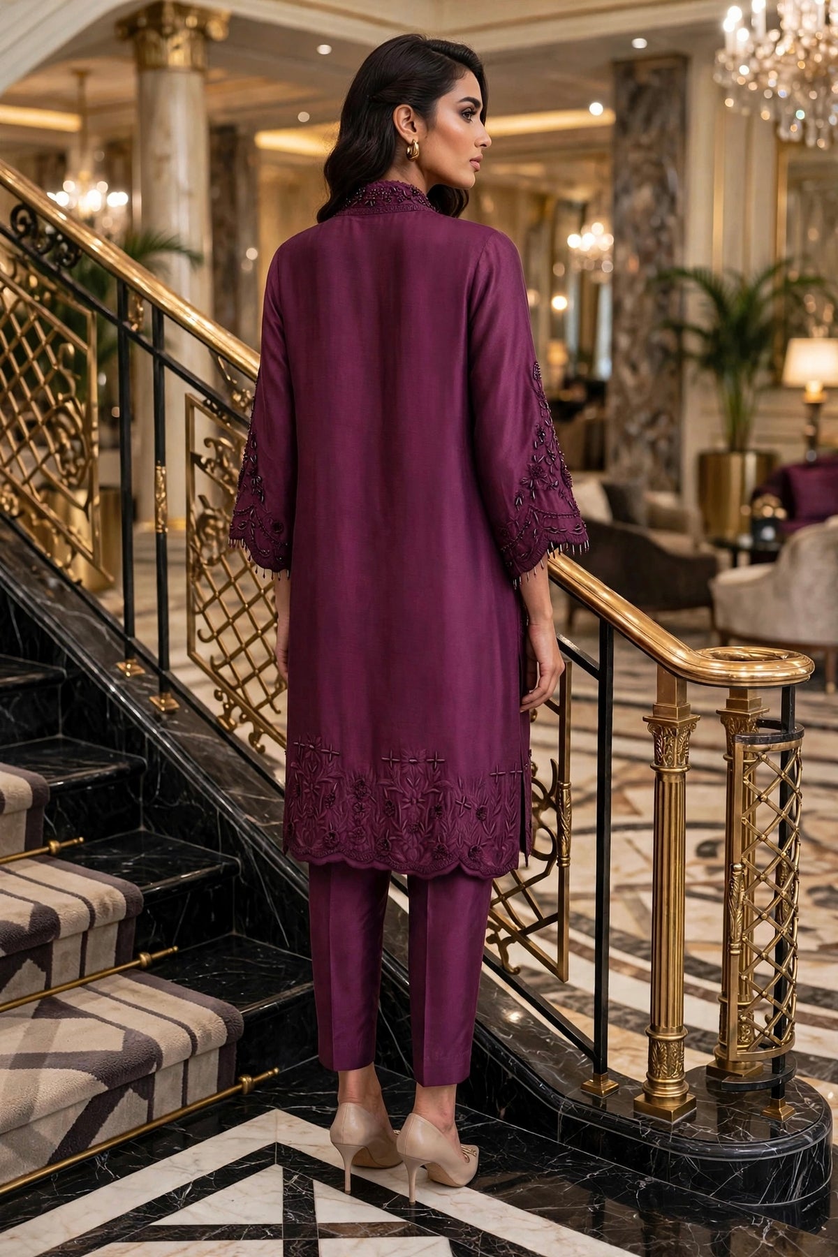 Plum basket weave -OXB-2589