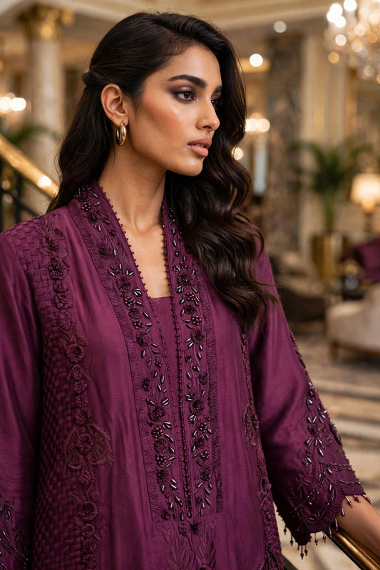 Plum basket weave -OXB-2589